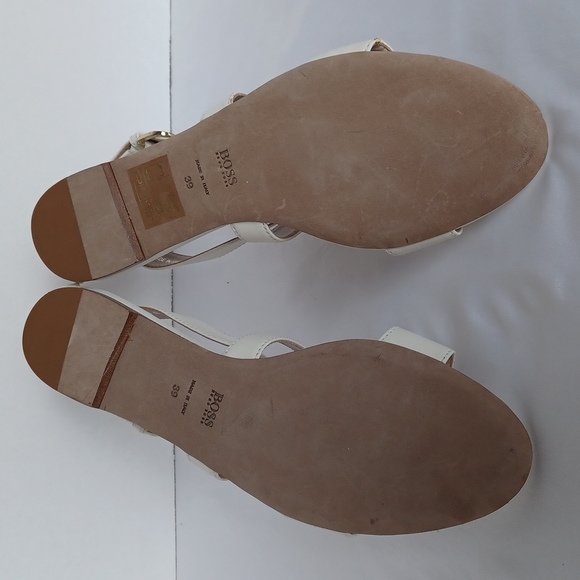 Hugo Boss Cream Leather Sandals with Zebra Print - Picture 5 of 9